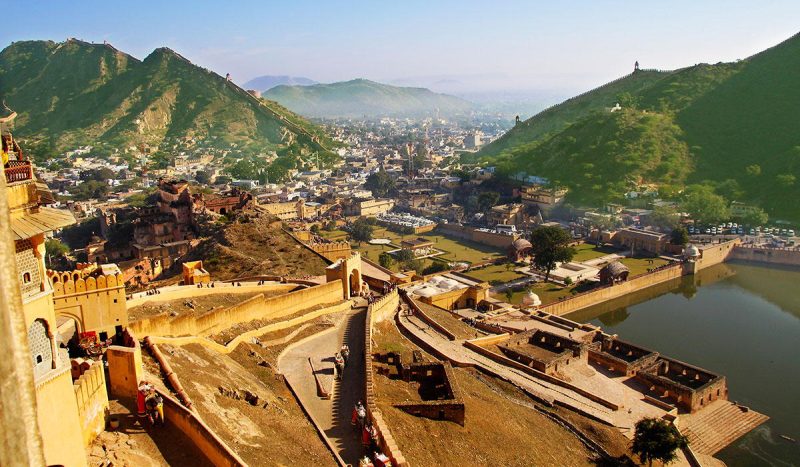 Panorama of Amer from the Amber Fort.