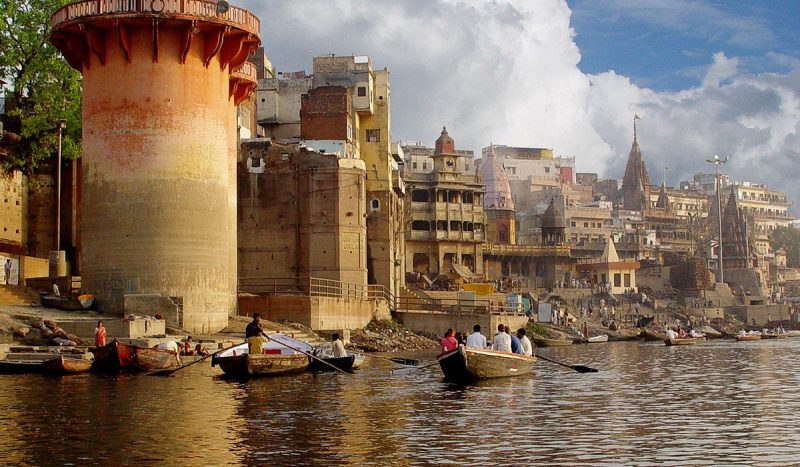 The River Ganges (or Ganga). The saint city Varanasi.