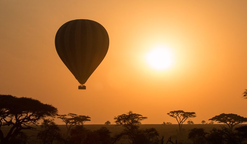 Balloon safari over the Serengeti.