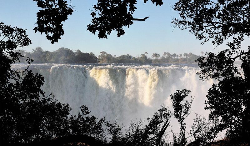 Victoria Falls: 5500 feet wide and 328 feet high of thundering water!