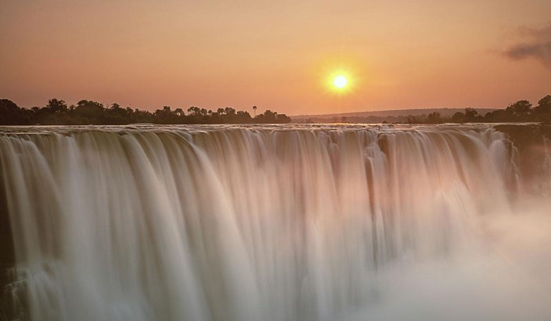 Sunrise at Victoria Falls.