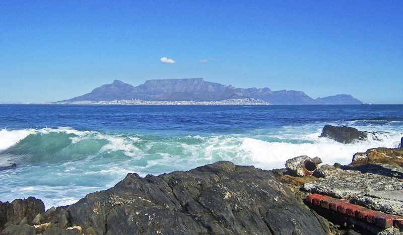 Table Montain view from Robben Island.