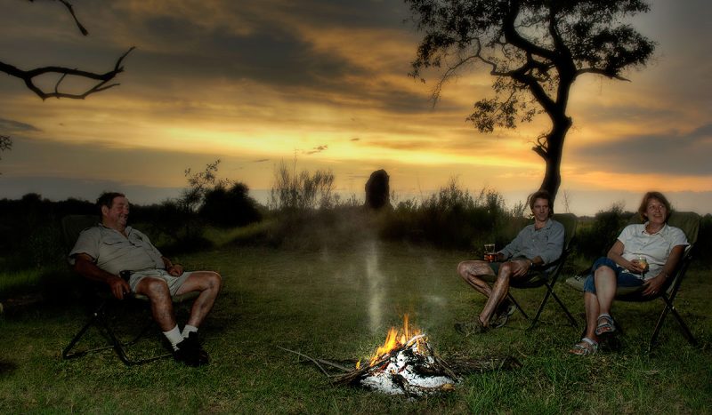 Relaxing at the end of the day at Kanana Camp