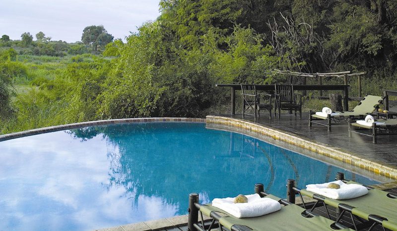 Swimming pool at Lion Sands River Lodge.