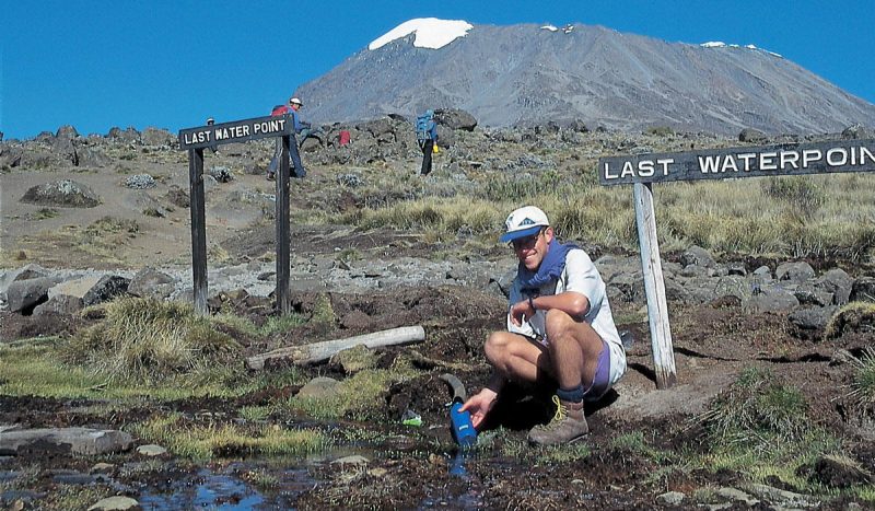 The last water point on the way to the top.